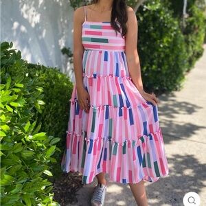 Pink Printed Midi Dress